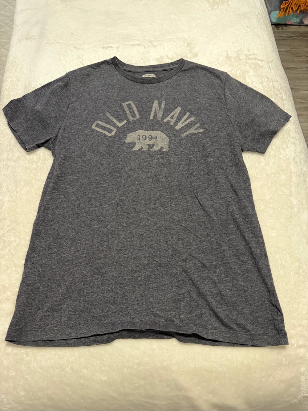 Old Navy Unisex Heather Gray Graphic Logo Short Sleeve Tee